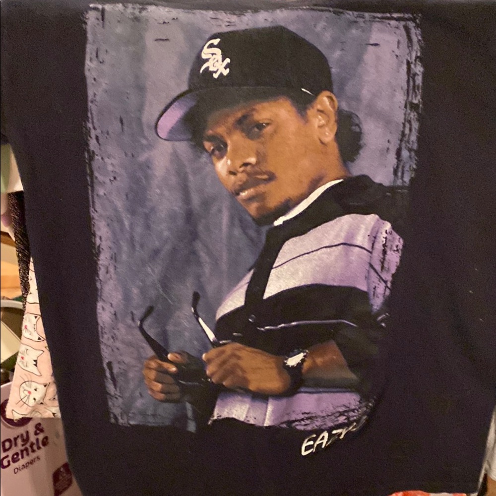 Eazy E Black and Purple Short Sleeve Tee size S
